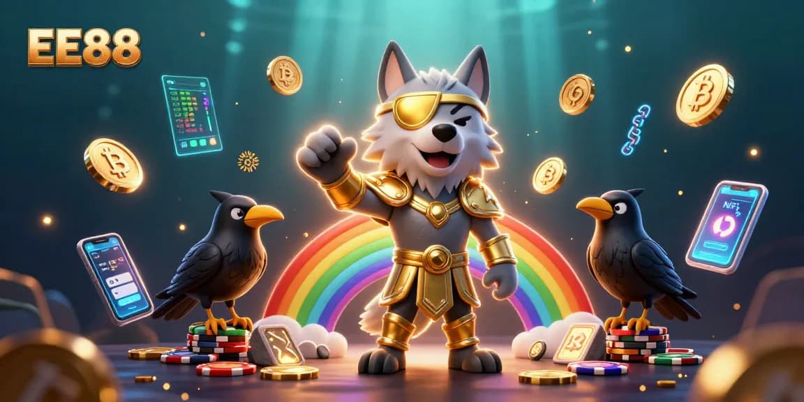 Bet on the exciting EE88 casino experience with a vibrant Norse-themed digital illustration.