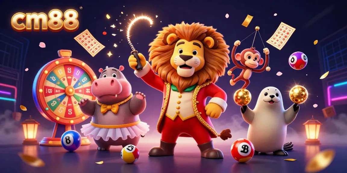 Experience cm88 with a vibrant casino scene featuring animated characters engaging in high-energy gaming.