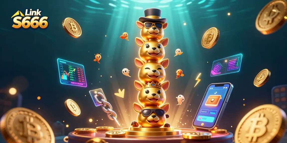 Engage with exciting games and bonuses at Link S666 online casino featuring dynamic 3D cryptocurrency elements.