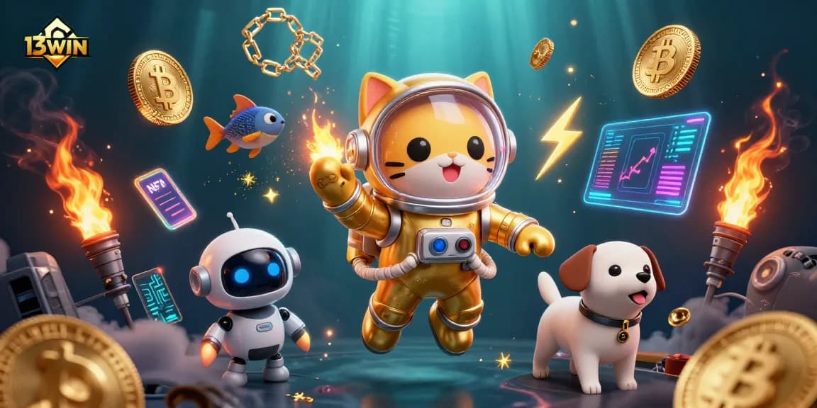 Win big with 13WIN’s vibrant casino games amid a cosmic scene of thrill and excitement.