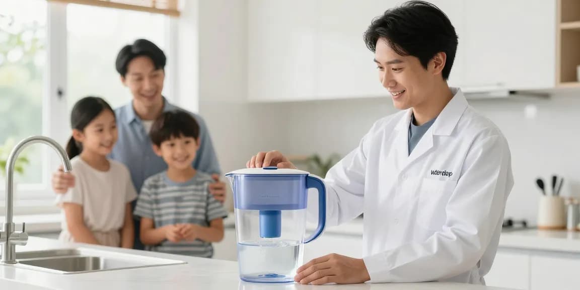 Waterdrop PT-61B Water Filter Pitcher showcased by trusted local provider in a community kitchen setting