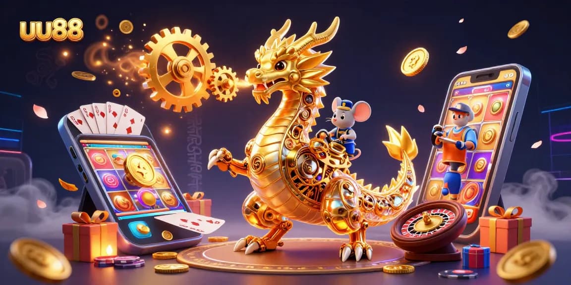 Experience rewarding gameplay with uu88 in this vibrant 3D casino scene.