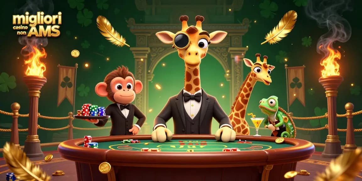 Gioca nei migliori casino non AAMS con bartender e croupier 3D in un'atmosfera vibrante di gioco.