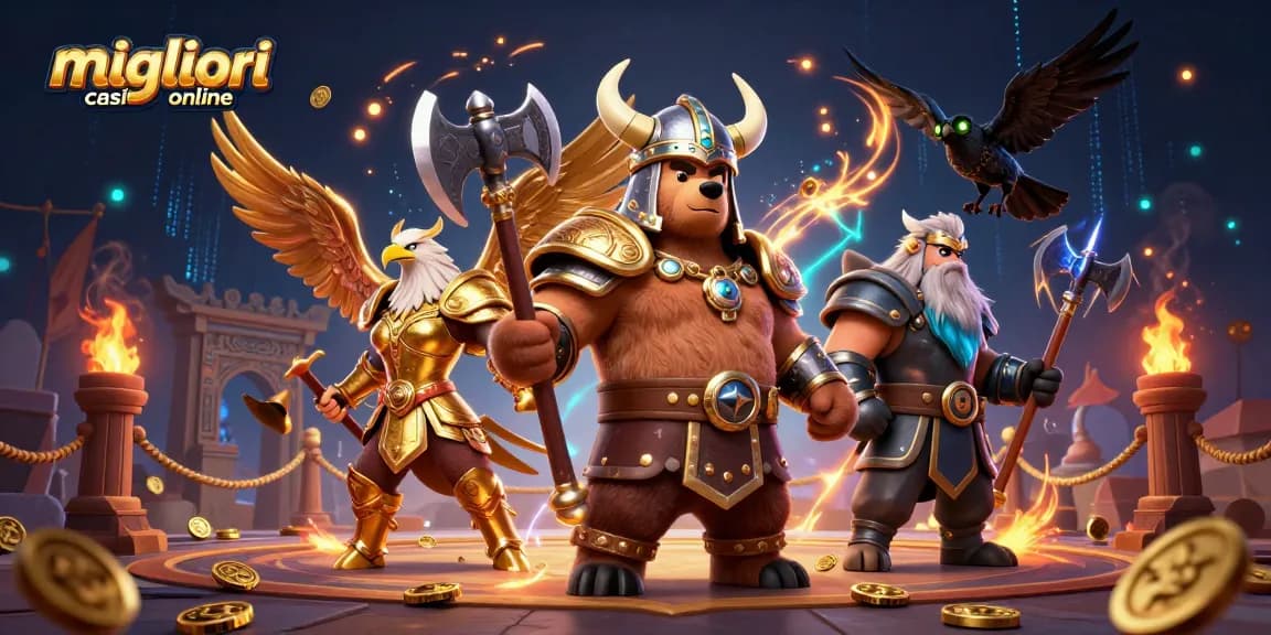 Scopri i migliori casino online mentre il Viking berserker e la Valkyria combattono tra monete d'oro e giochi emozionanti.