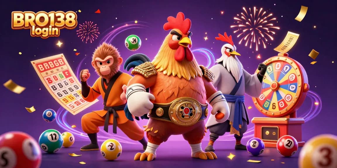 Experience thrilling gameplay with BRO138 login, featuring dynamic characters and vibrant gambling elements.