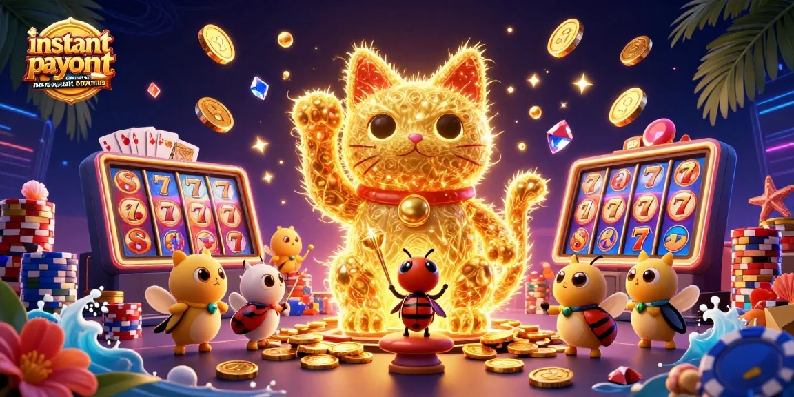 Engage with instant payout casinos no deposit bonus featuring a whimsical lucky cat in 3D charm.