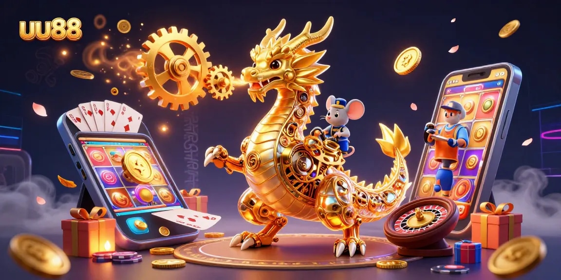 Experience rewarding gameplay with uu88 in this vibrant 3D casino scene.