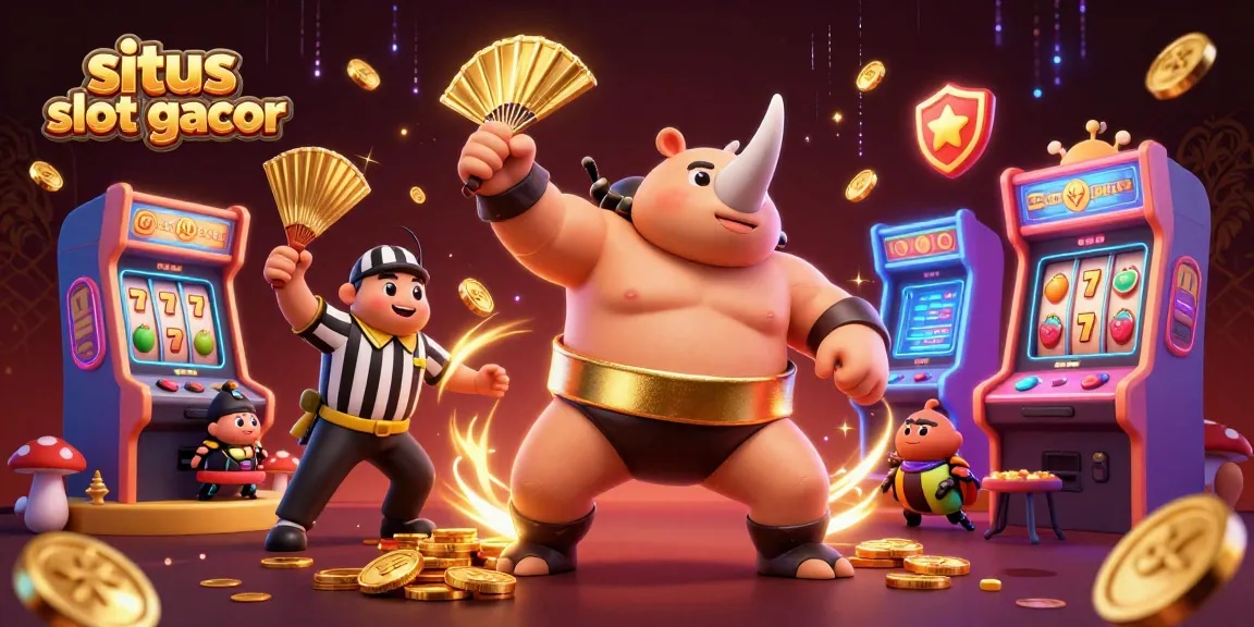 Experience the thrilling excitement of situs slot gacor with a colorful 3D casino illustration featuring lively characters.