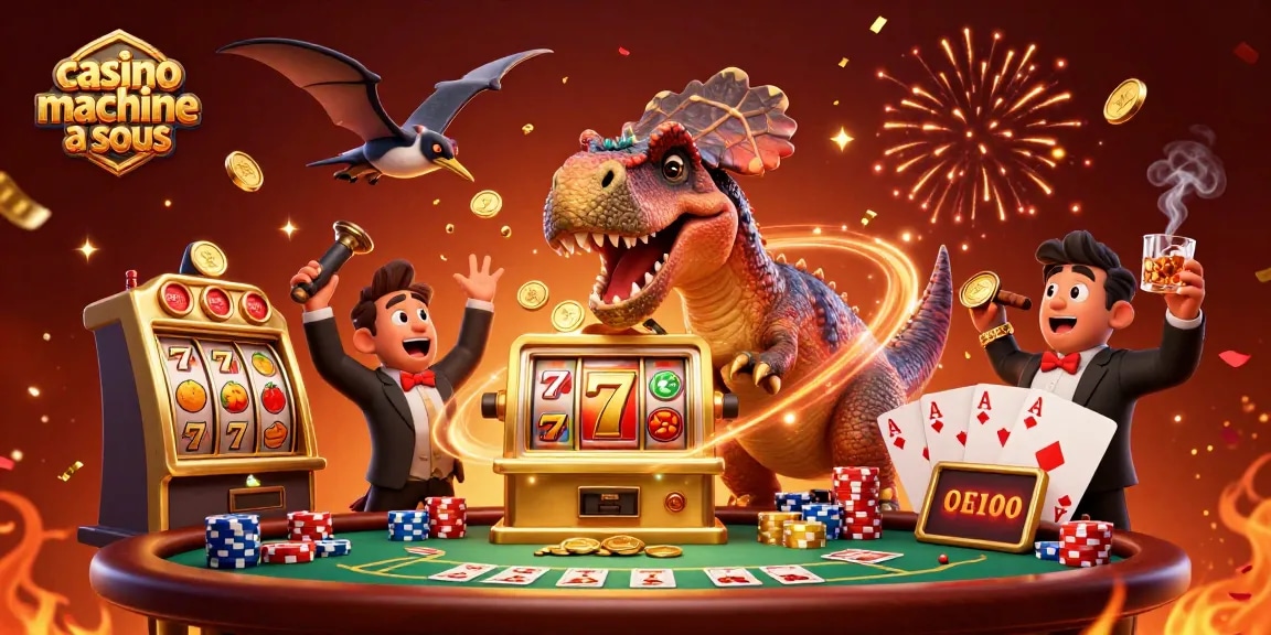 Gagnez avec machine à sous de casino : illustration d'une machine à sous à jackpot animée