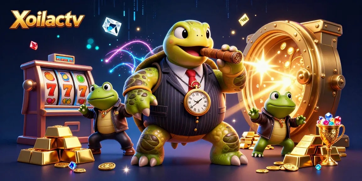 Experience the thrill of Xoilactv with our casino-themed 3D illustration showcasing vibrant characters and elements.