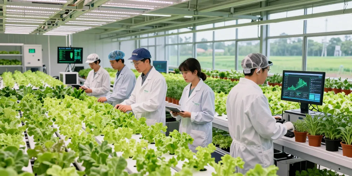 Cika4d team collaborating in modern indoor agriculture facility with advanced vertical farming systems.