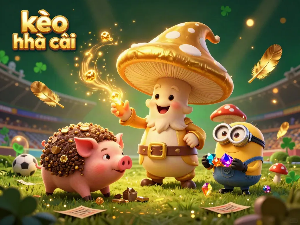 Engage in kèo nhà cái with our vibrant 3D illustration showcasing a magical wizard navigating sports betting treasures.