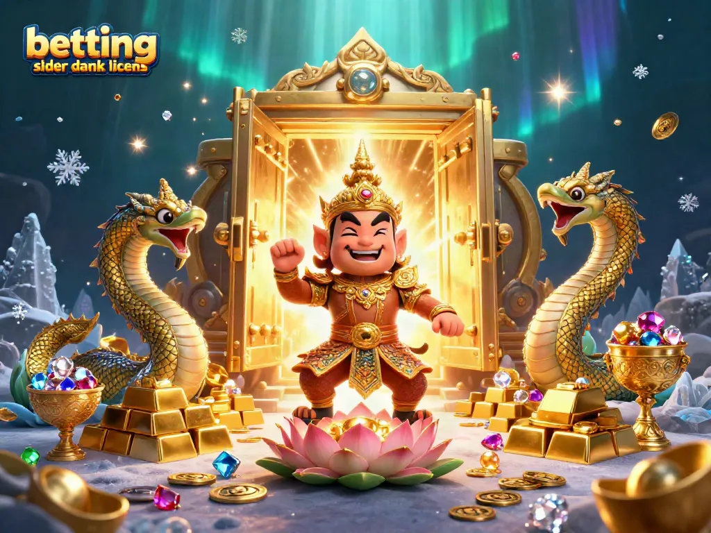 Engage with betting sider uden dansk licens featuring Thai guardian and Naga serpents in a vibrant casino scene.