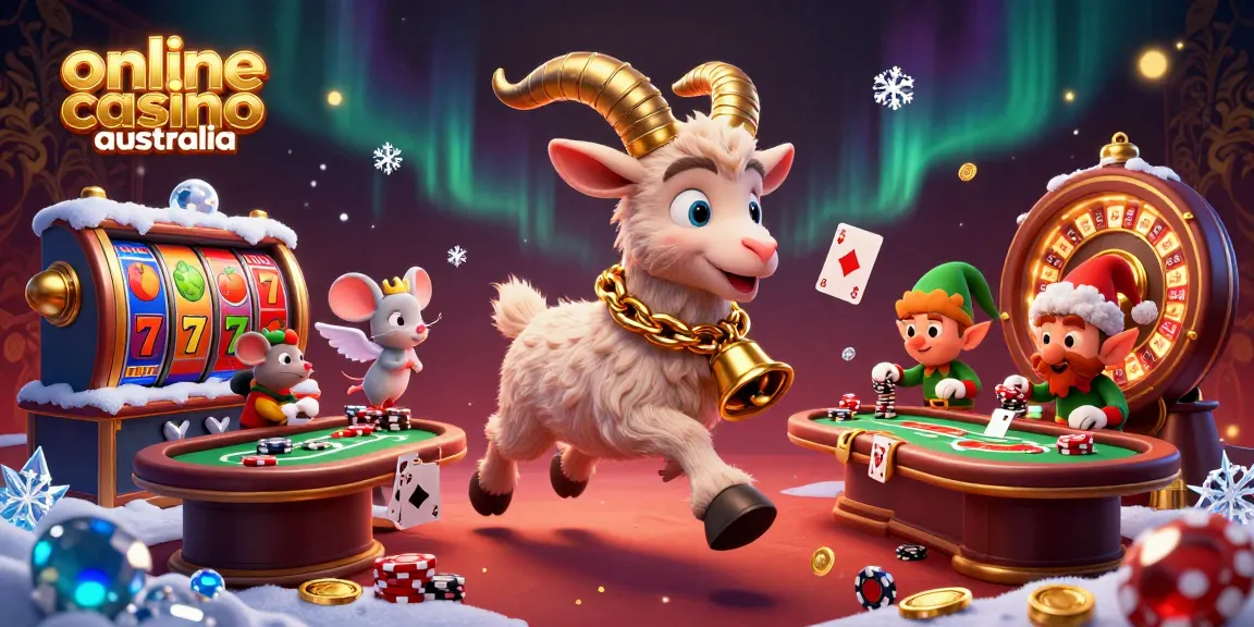 Experience exciting games at the online casino Australia, with Krampus overseeing a fun-filled gaming scene.