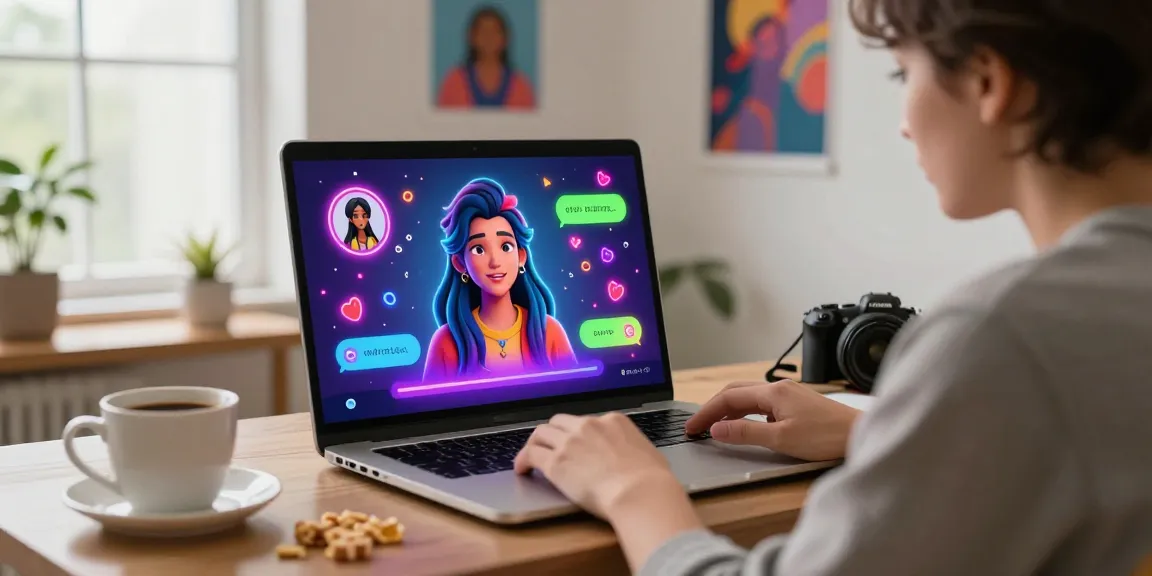 Engaging ai chat nsfw experience with customizable avatars in a vibrant home office setting