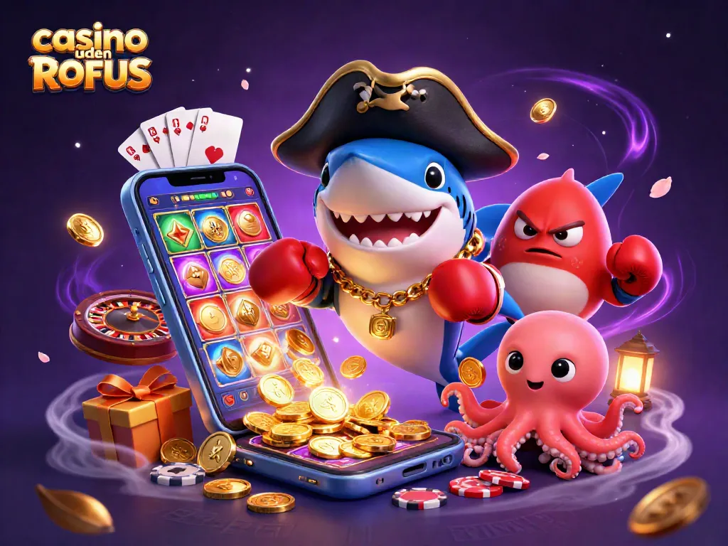 Enjoy engaging games at casino uden ROFUS with exciting slot reels, treasure, and dynamic characters!