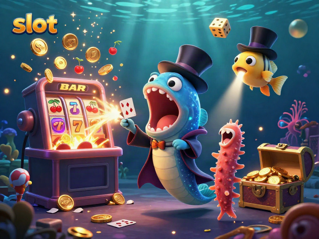 Experience thrilling slots with vibrant visuals and lively characters in a magical underwater scene.