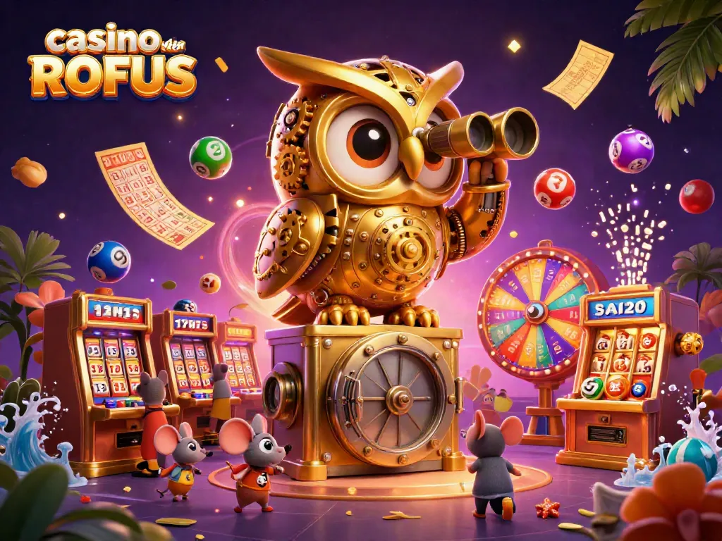Experience the thrill of casino uden ROFUS with dynamic 3D characters and vibrant game elements.