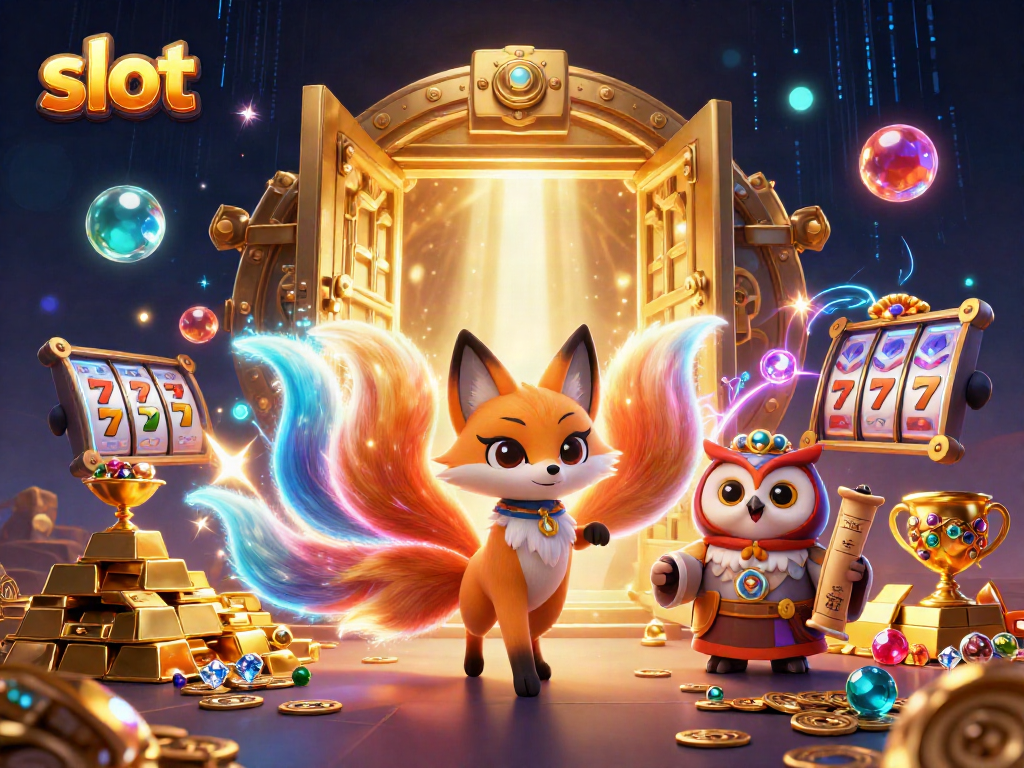 Slot permainan menampilkan simbol-keliling dan karakter fantasi, siap untuk memanjakan para pemain.