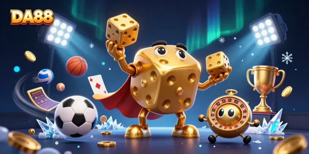 Engage with DA88's vibrant casino world featuring immersive characters and dynamic gaming elements.