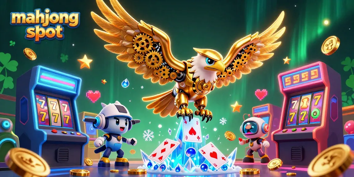 Experience the excitement of mahjong slot with a spectacular 3D illustration featuring dynamic casino elements.