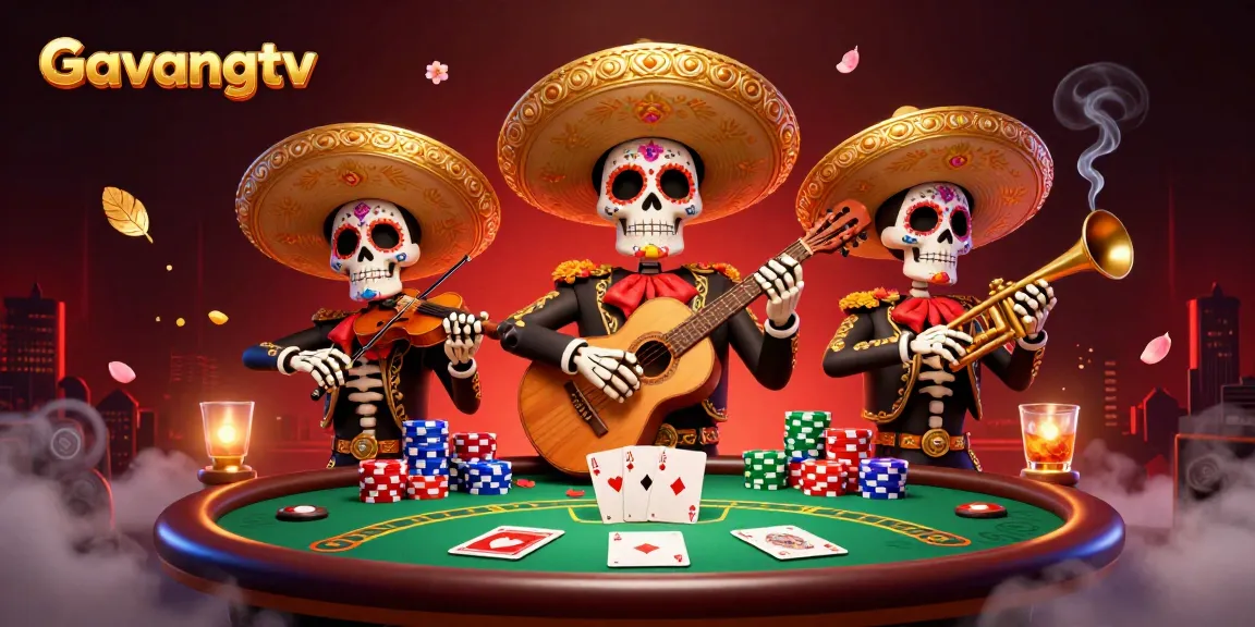 Join Gavangtv for an exciting poker night with vibrant mariachi characters and colorful game elements!