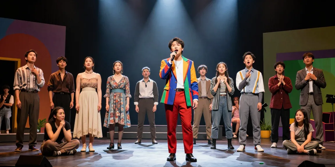 Diverse actors engaged in a vibrant theatre performance depicting the cultural vibrancy of rokok88 super.