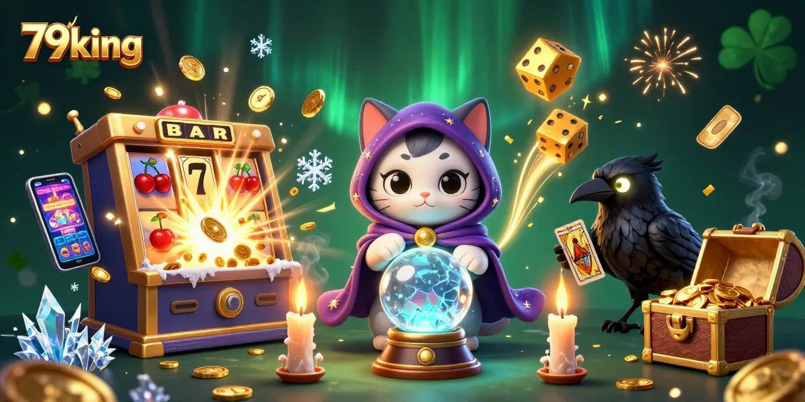 Engage with 79king's vibrant casino world in this detailed illustration featuring exciting game elements.